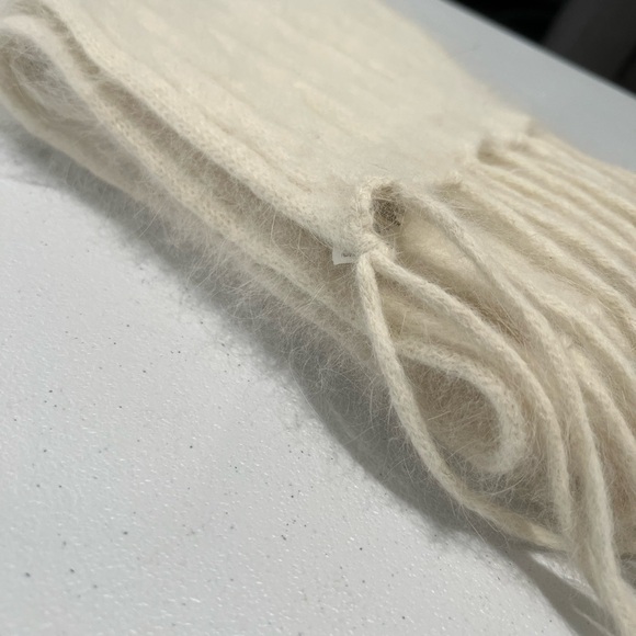 Accessories VTG long scarf 75% Rabbit Hair blend wool beige - Picture 9 of 10